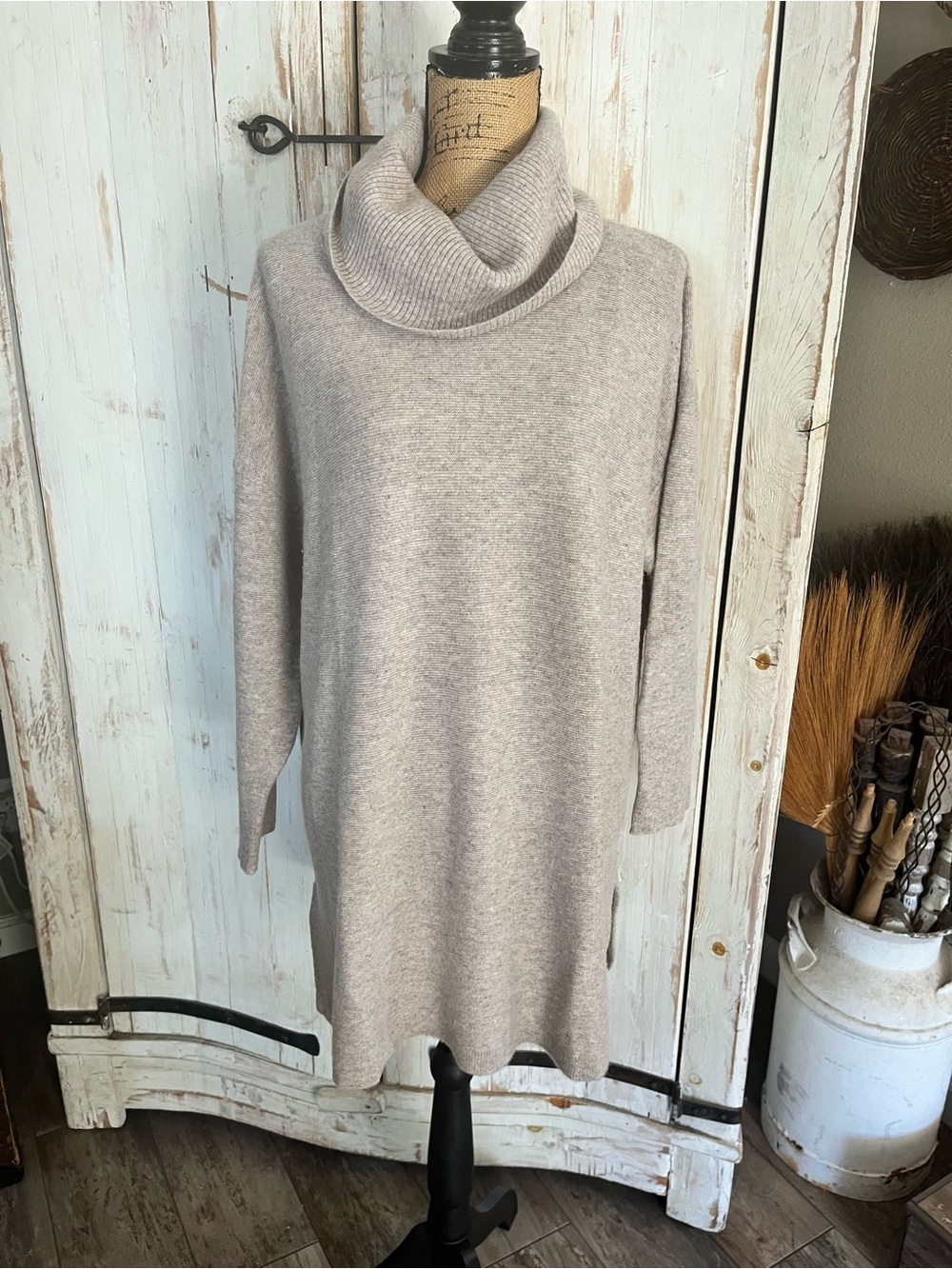 L.L.Bean Recycled Cashmere Cowlneck Sweater Tunic